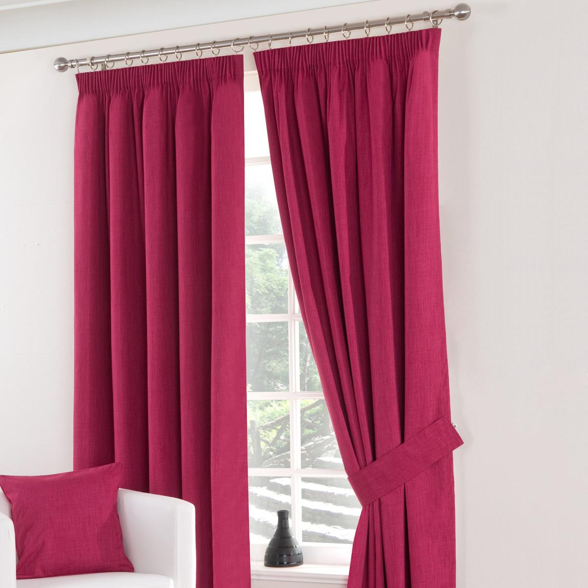 Solar Fuchsia Blackout Pencil Pleat Curtains Fuchsia – image 2