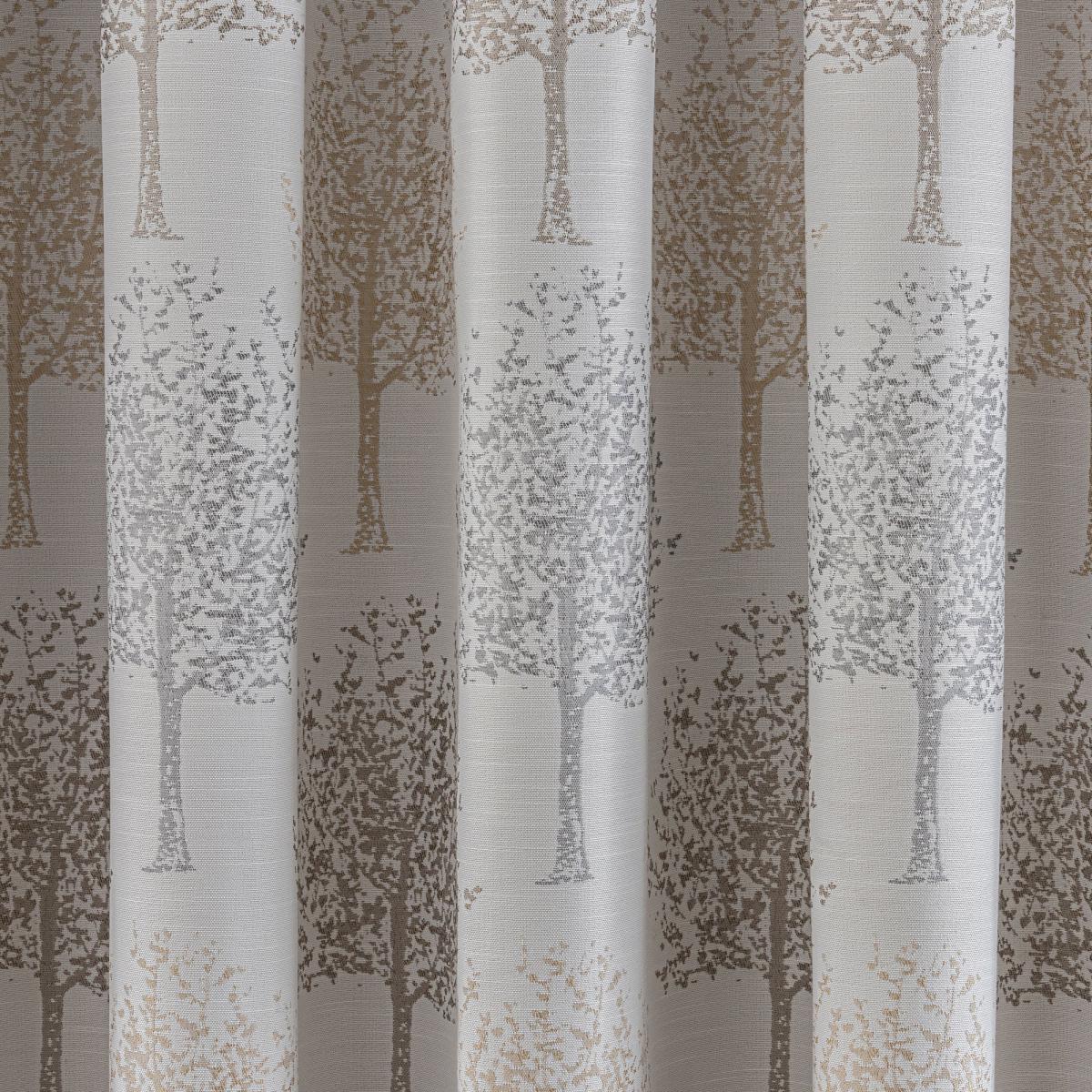 Jacquard Trees Dove Grey Pencil Pleat Curtains White/Grey – image 7
