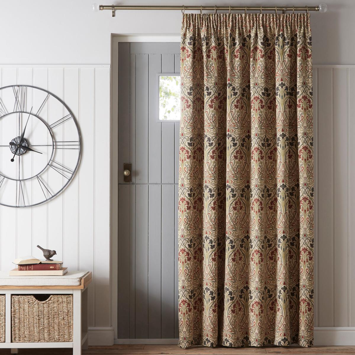 Lucetta Jewel Pencil Pleat Door Curtain Red, Blue and Green – image 1