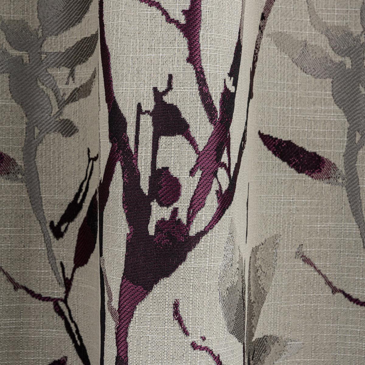 Zen Jacquard Plum Pencil Pleat Curtains Grey and Purple – image 6