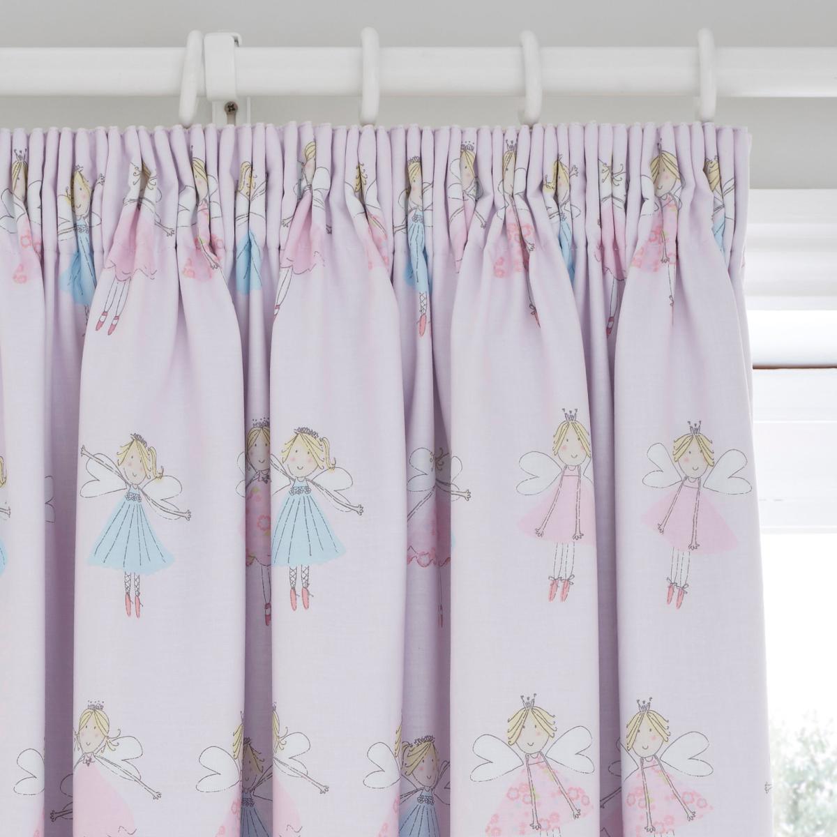 Fairies Pink Blackout Pencil Pleat Curtains Pink, Blue and Yellow – image 4