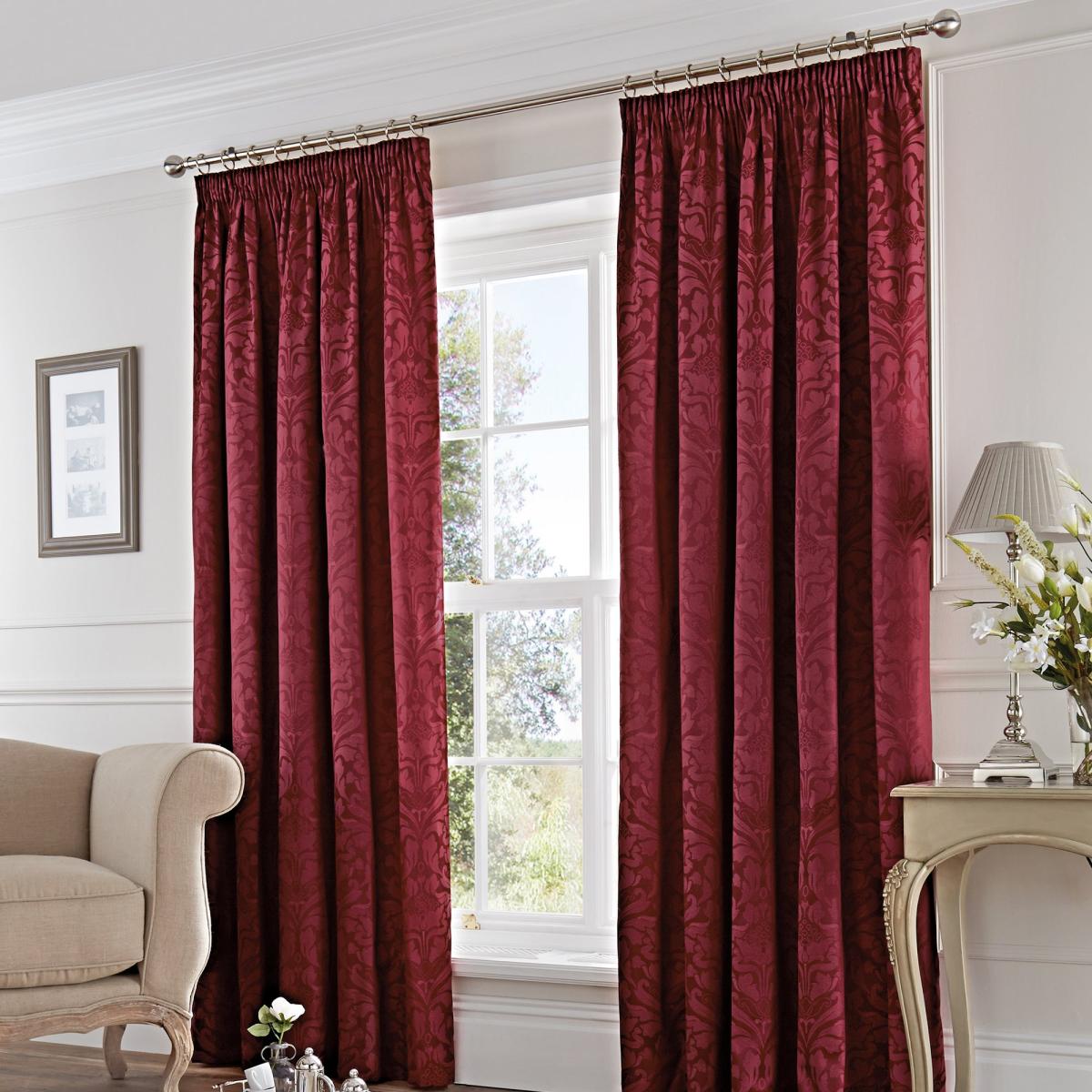 Eastbourne Burgundy Pencil Pleat Curtains Burgundy – image 2