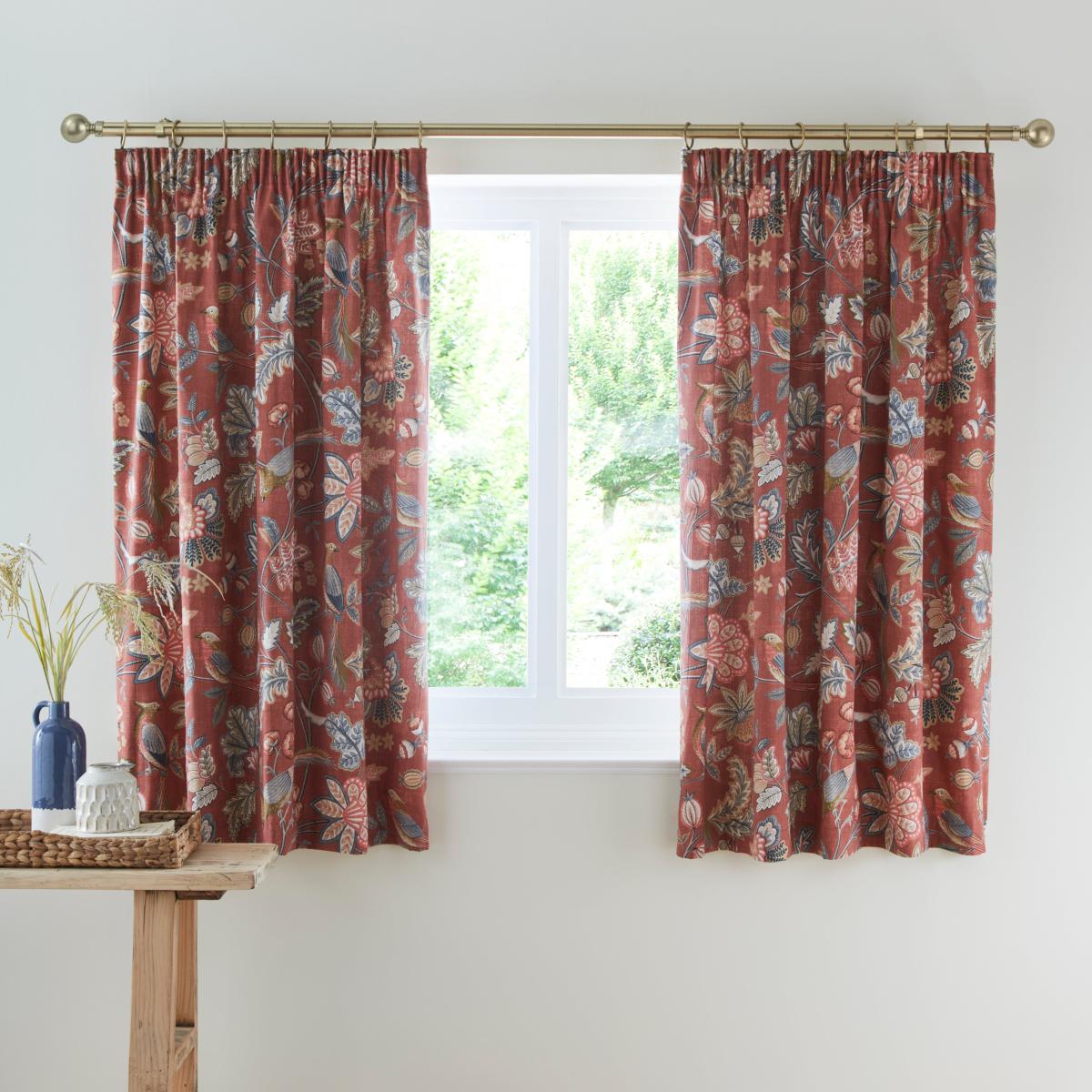 Newark Pencil Pleat Curtains Russet Russet – image 5