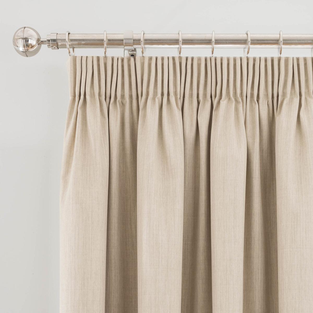 Solar Ecru Blackout Pencil Pleat Curtains Brown – image 5
