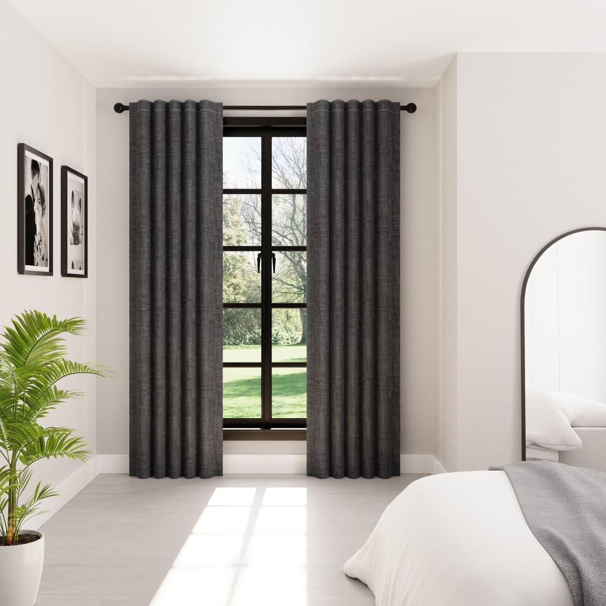 Washable Mason Graphite Curtains Graphite (Grey) – image 2