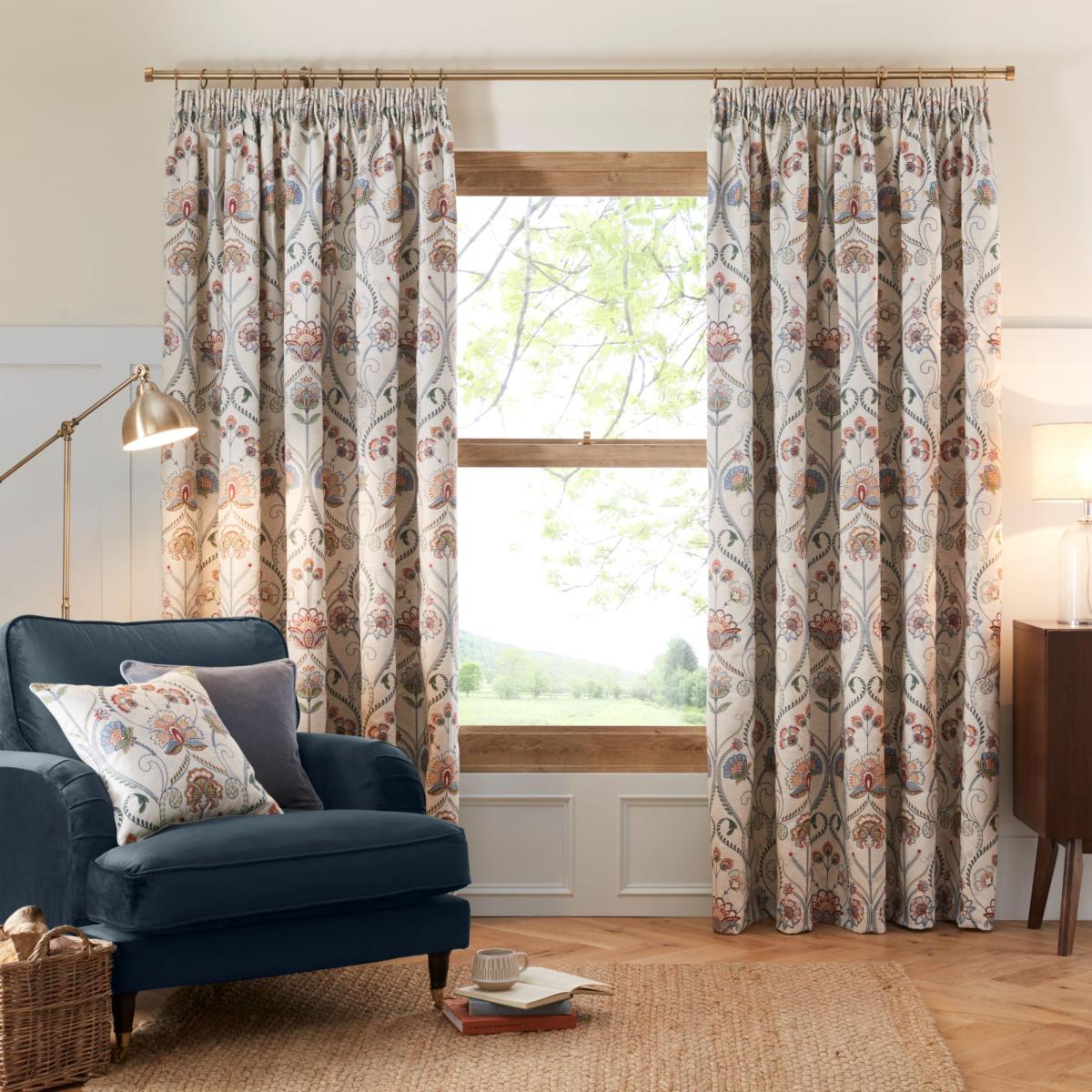 Evelyn Natural Pencil Pleat Curtains Natural – image 2