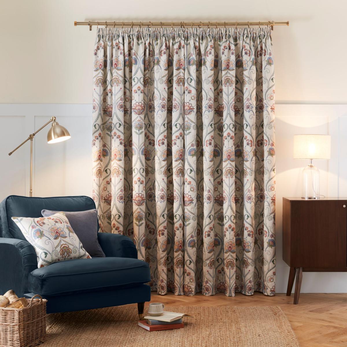 Evelyn Natural Pencil Pleat Curtains Natural – image 4