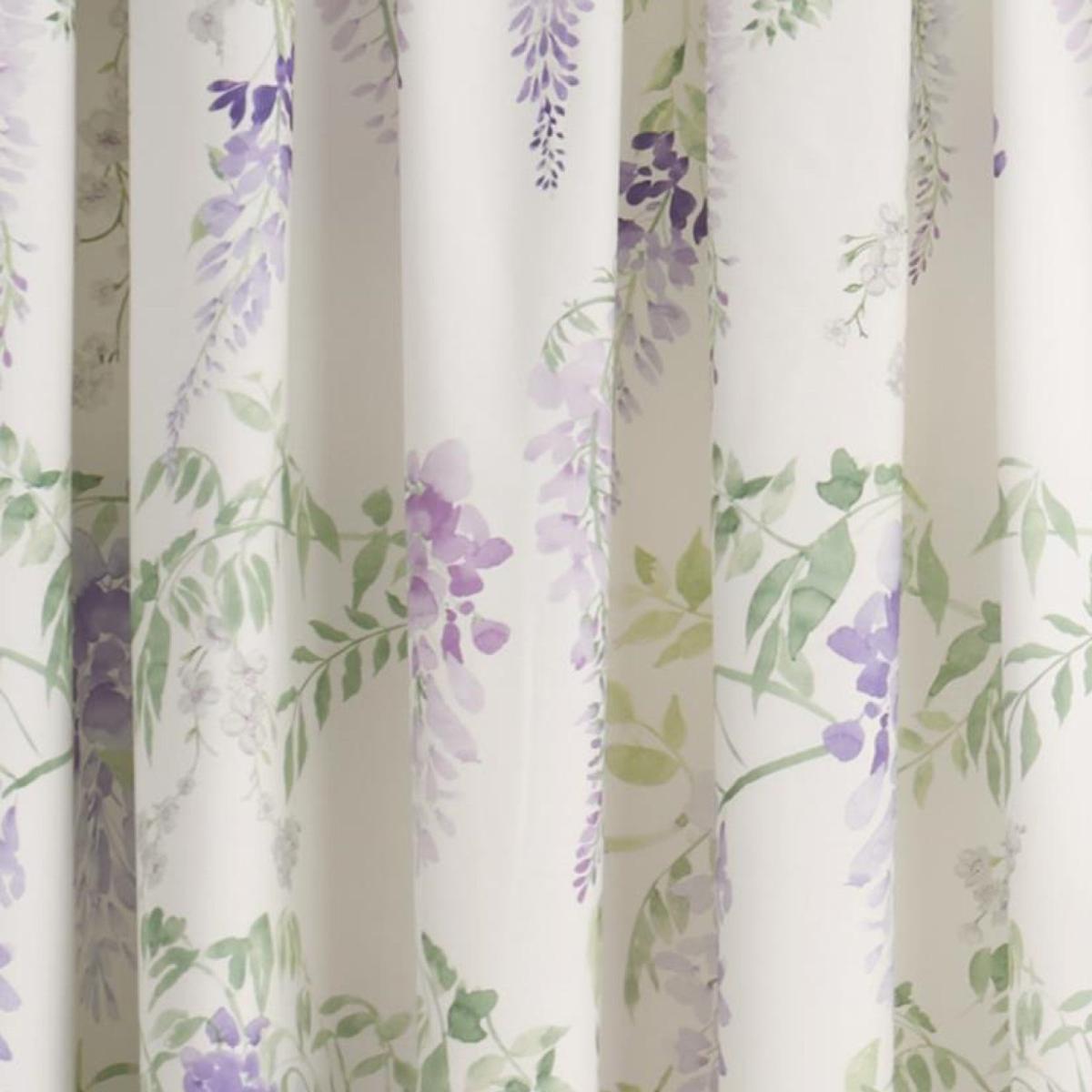 Wisteria Lilac 168 x 183cm Pencil Pleat Curtains With Tie Backs Lilac – image 2