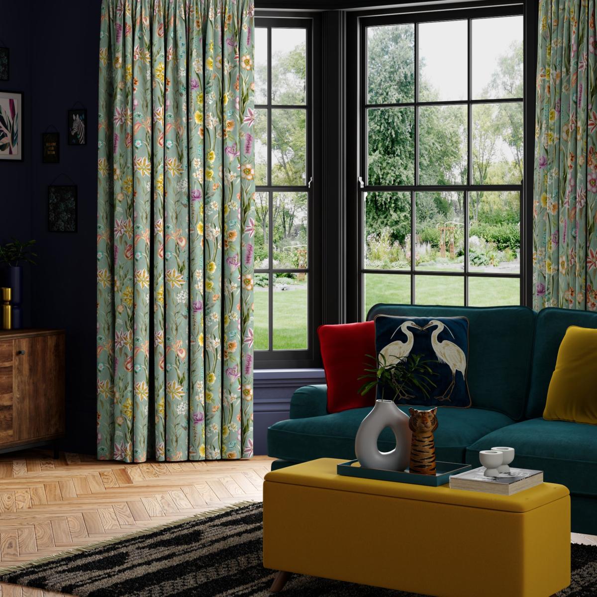 Maximalist Tropical Made to Measure Curtains Tropical Jade – image 1