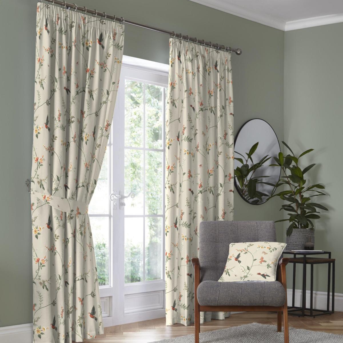Darnley Coral Pencil Pleat Curtains Coral – image 2