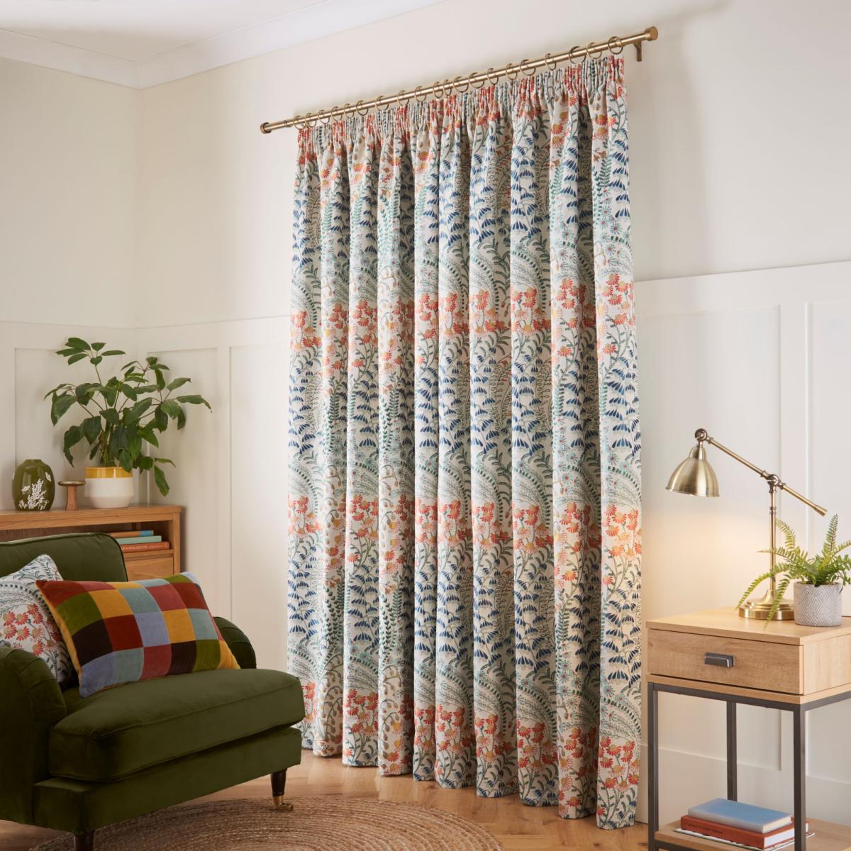 Botanica Pencil Pleat Curtains Orange – image 4