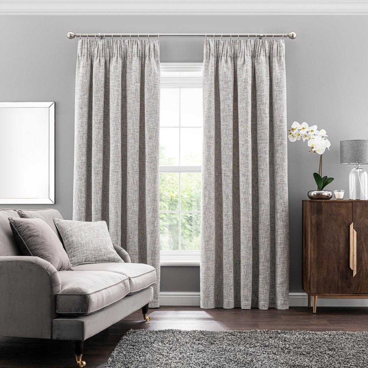 Harlow Natural Pencil Pleat Curtains Natural – image 2