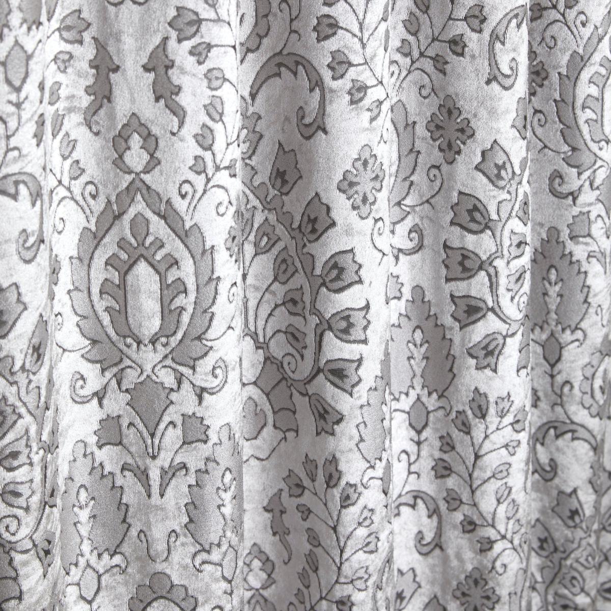 Curtina Trinity Jacquard Silver Pencil Pleat Curtains Silver – image 3