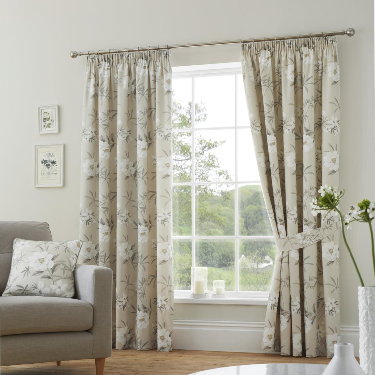 Eve Natural Pencil Pleat Curtains Natural – image 2