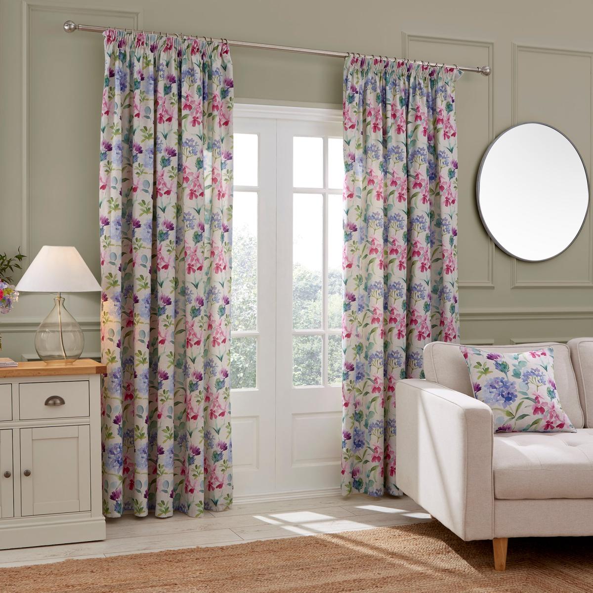 Summer Bloom Natural Pencil Pleat Curtains Natural – image 2