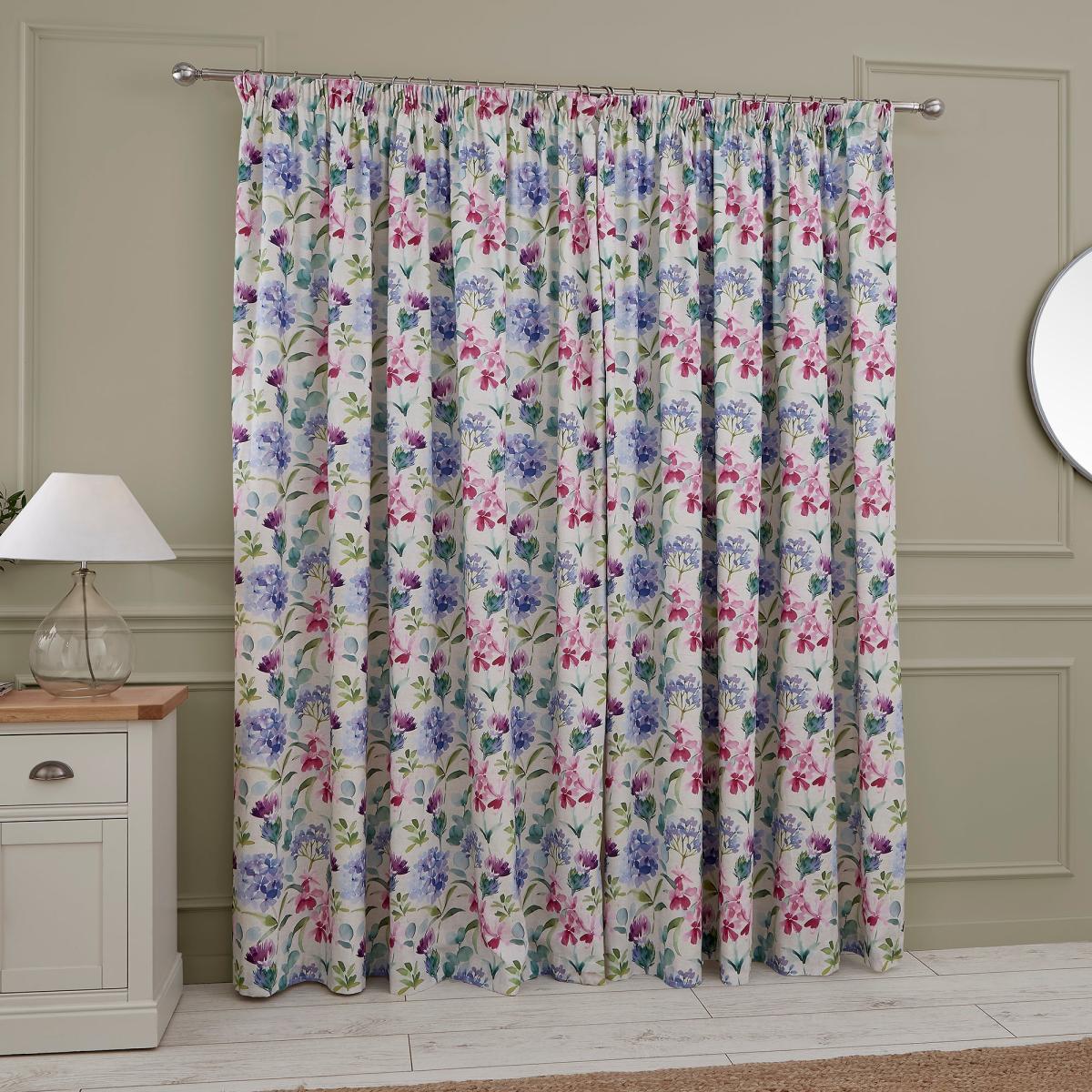 Summer Bloom Natural Pencil Pleat Curtains Natural – image 4