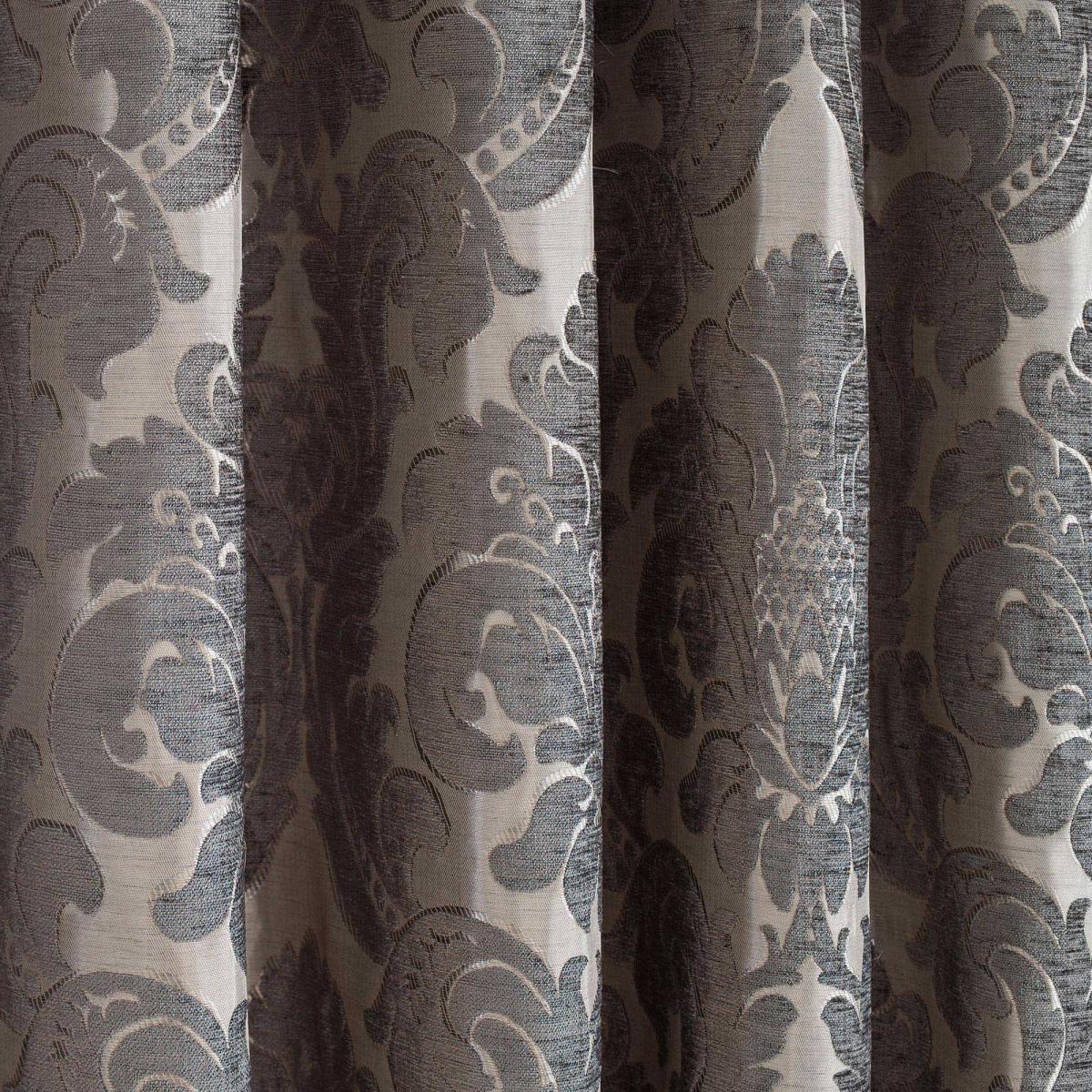 Versailles Charcoal Pencil Pleat Curtains Grey – image 3