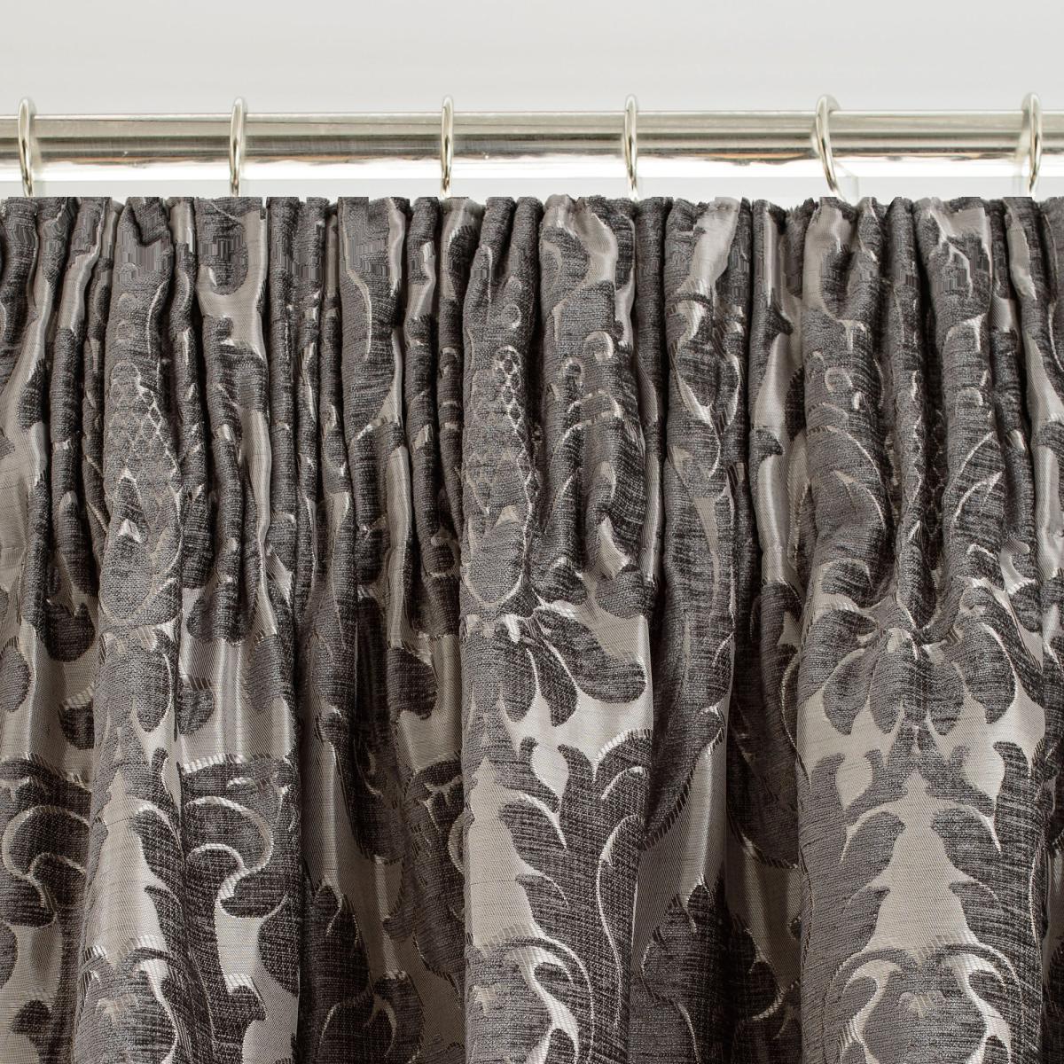 Versailles Charcoal Pencil Pleat Curtains Grey – image 4