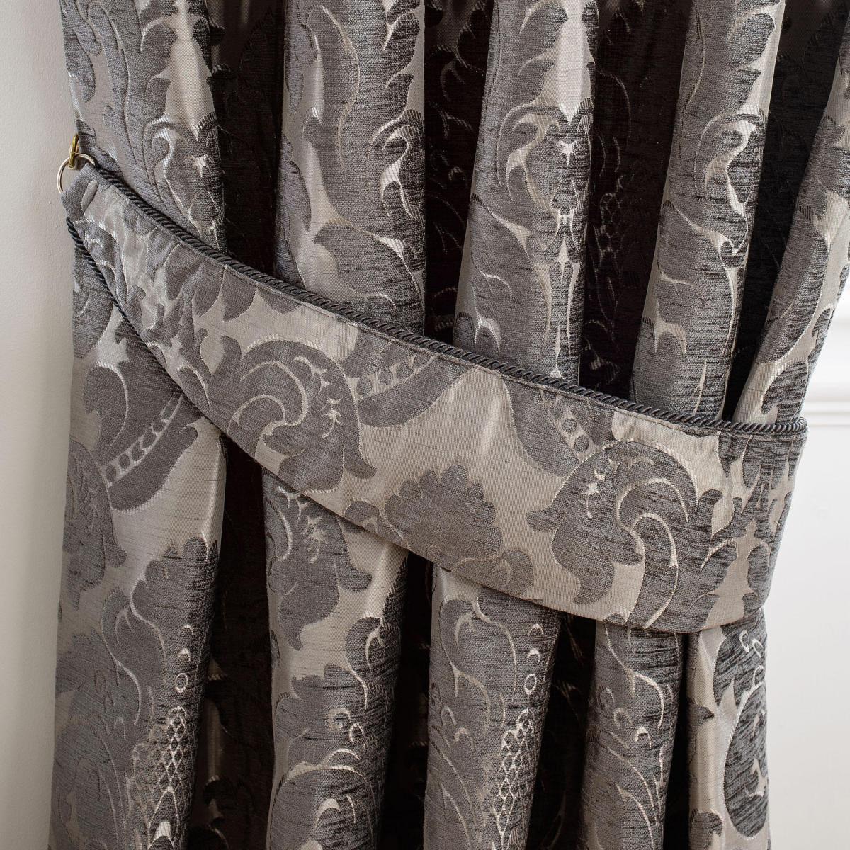 Versailles Charcoal Pencil Pleat Curtains Grey – image 5