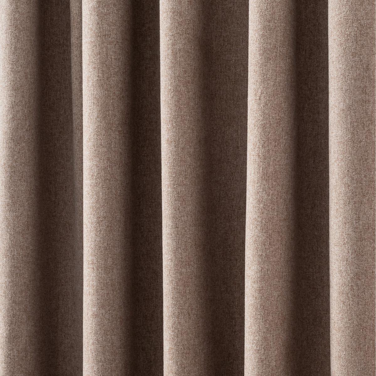 Luna Brushed Mocha Blackout Coated Pencil Pleat Curtains Brown – image 3