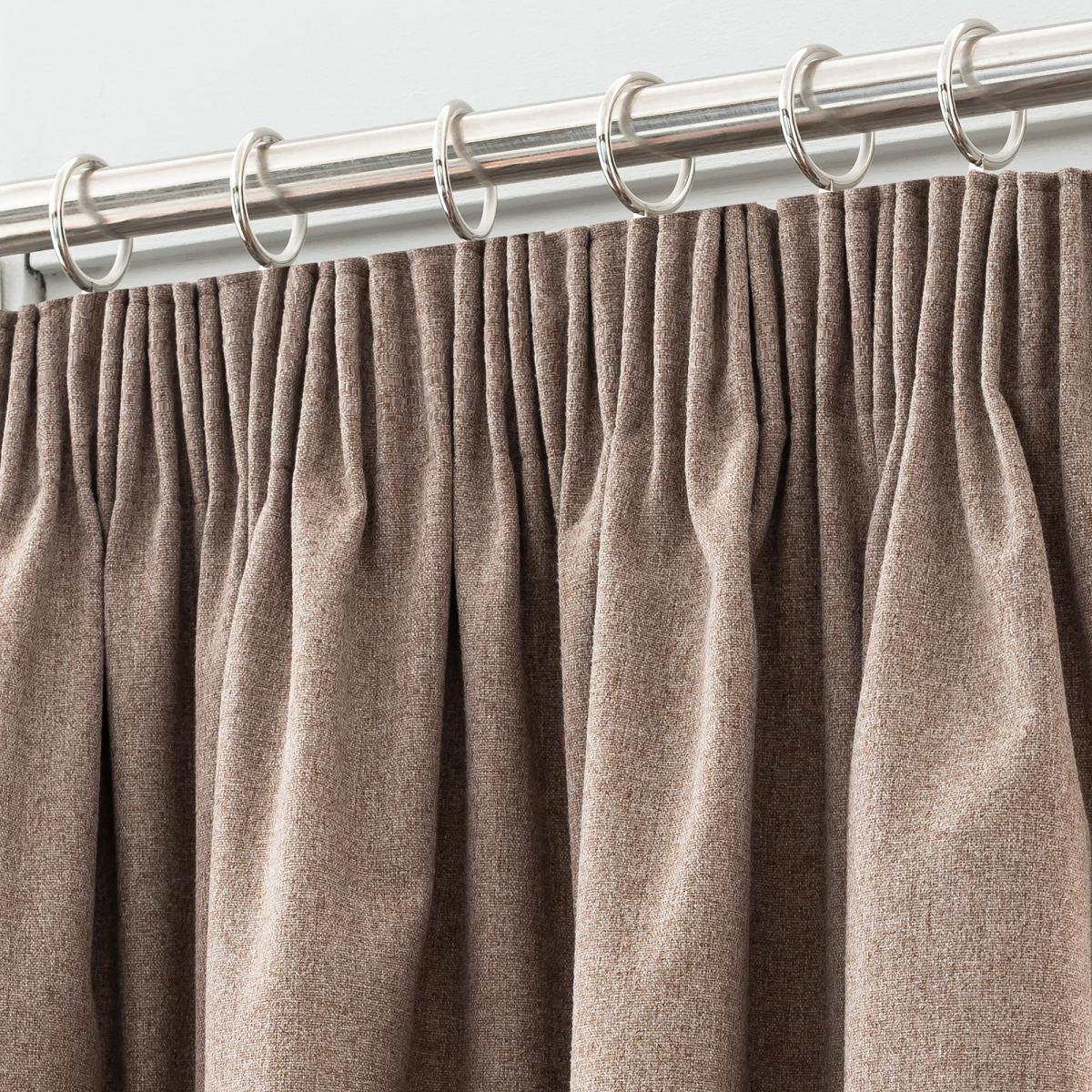 Luna Brushed Mocha Blackout Coated Pencil Pleat Curtains Brown – image 5