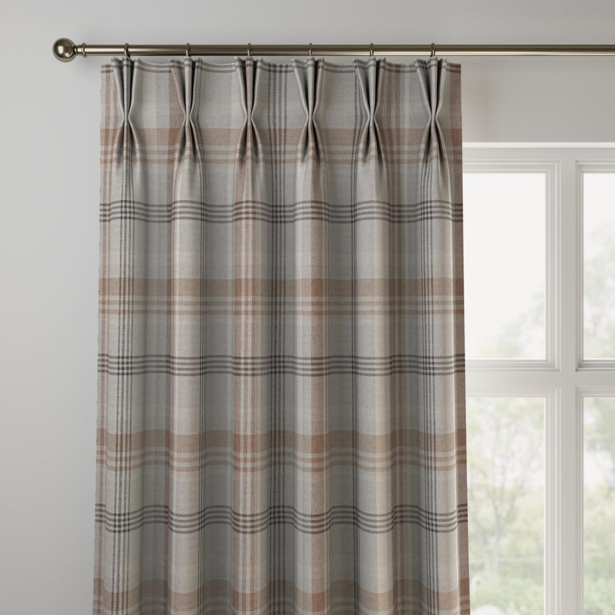Melrose Check Made to Measure Curtains Melrose Elephant – image 2