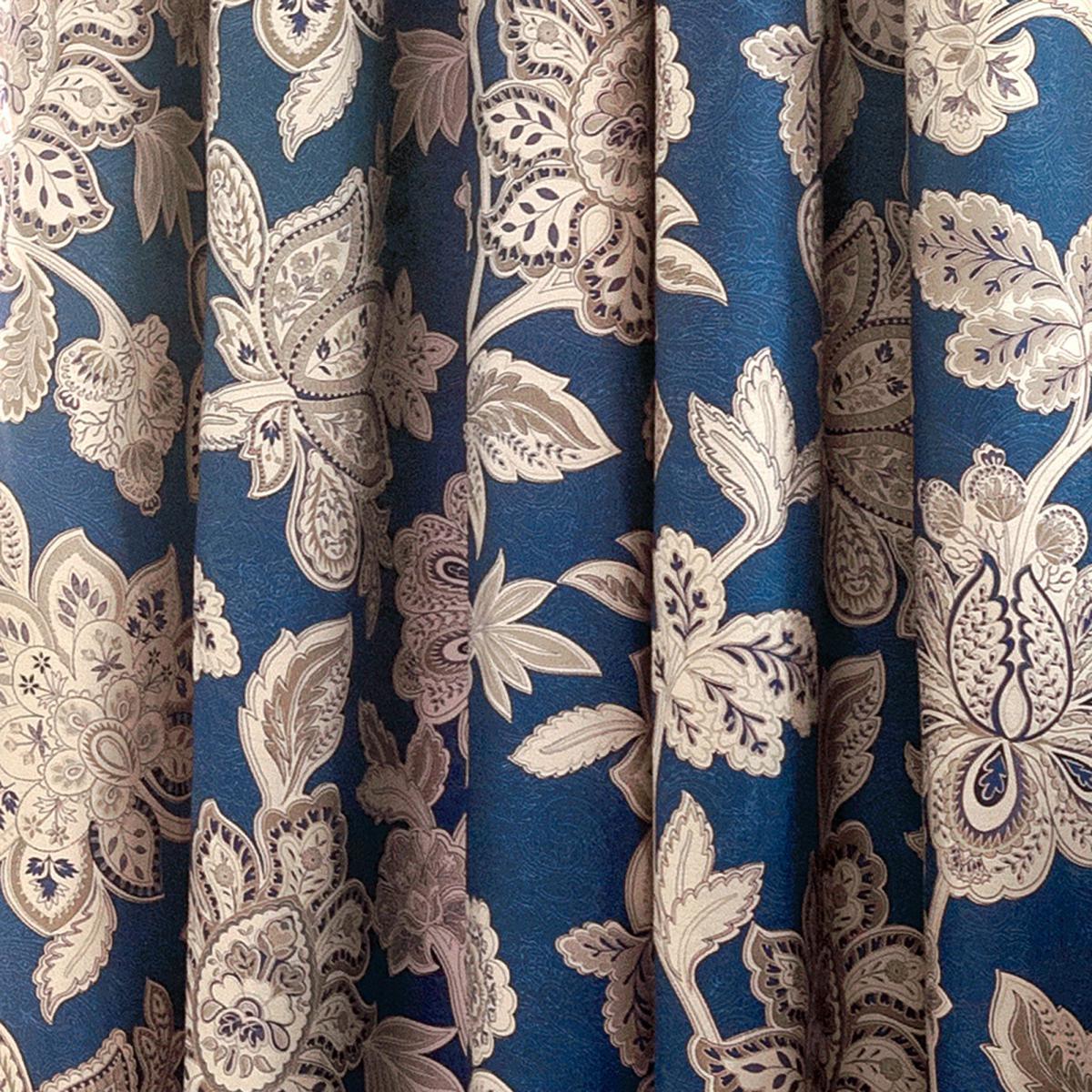 Dorma Samira Blue Pencil Pleat Curtains Blue and Brown – image 2