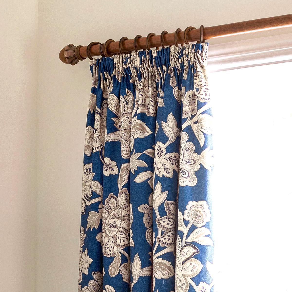 Dorma Samira Blue Pencil Pleat Curtains Blue and Brown – image 3