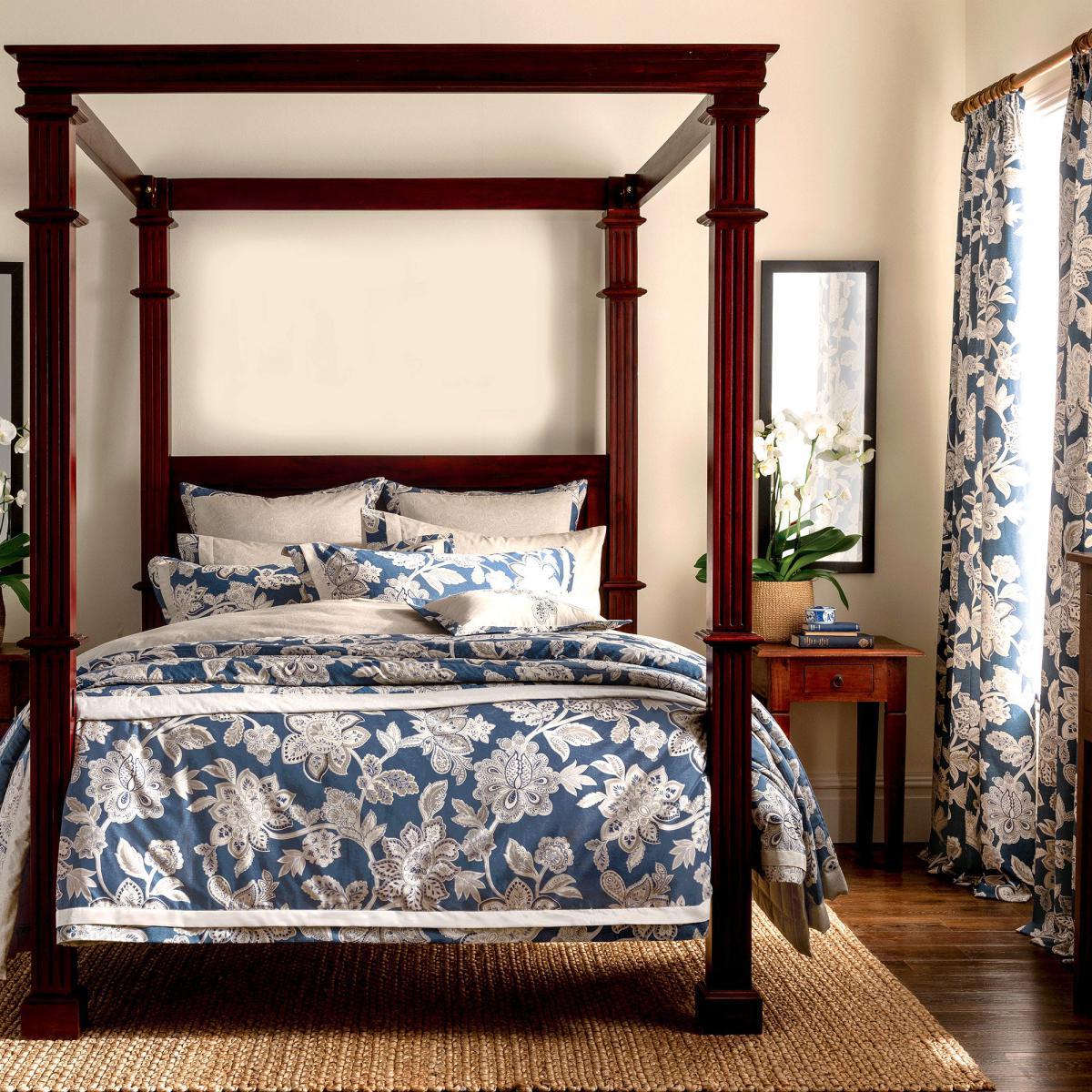 Dorma Samira Blue Pencil Pleat Curtains Blue and Brown – image 4