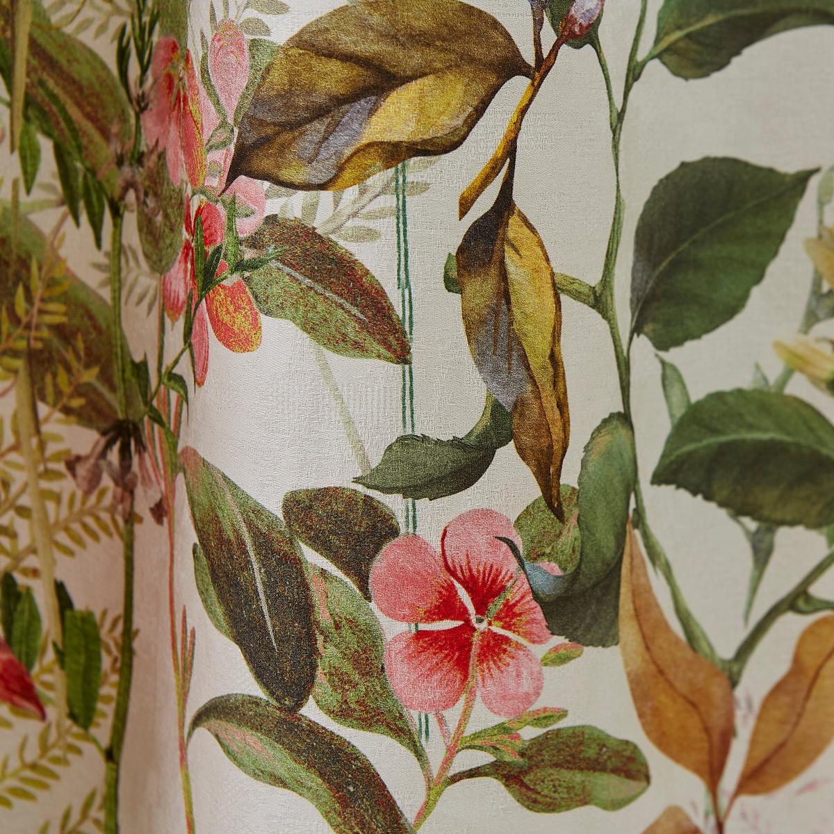 Dorma Rambling Rose Cream Blackout Pencil Pleat Curtains Cream – image 4