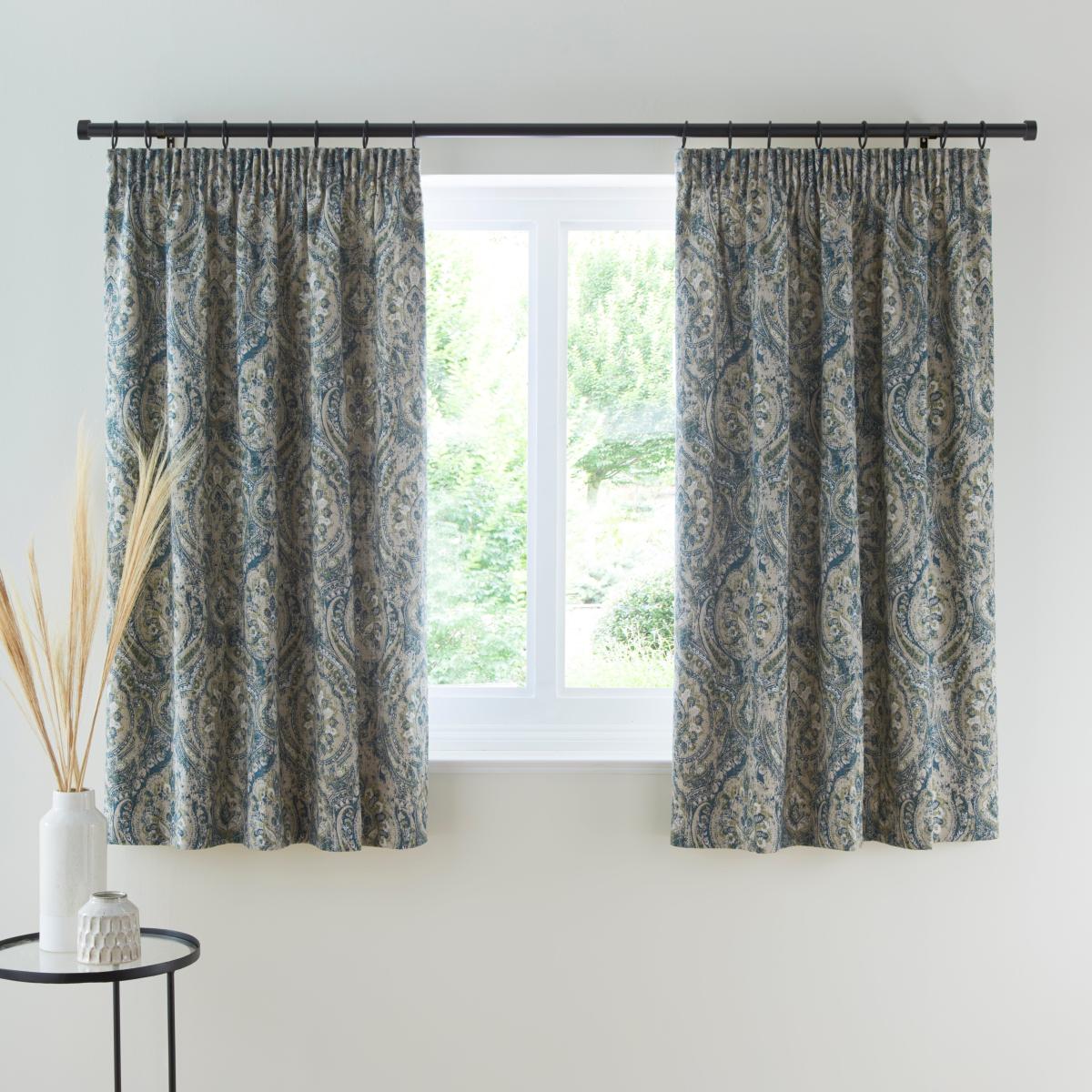 Bracewell Pencil Pleat Curtains Teal Teal (Blue) – image 5