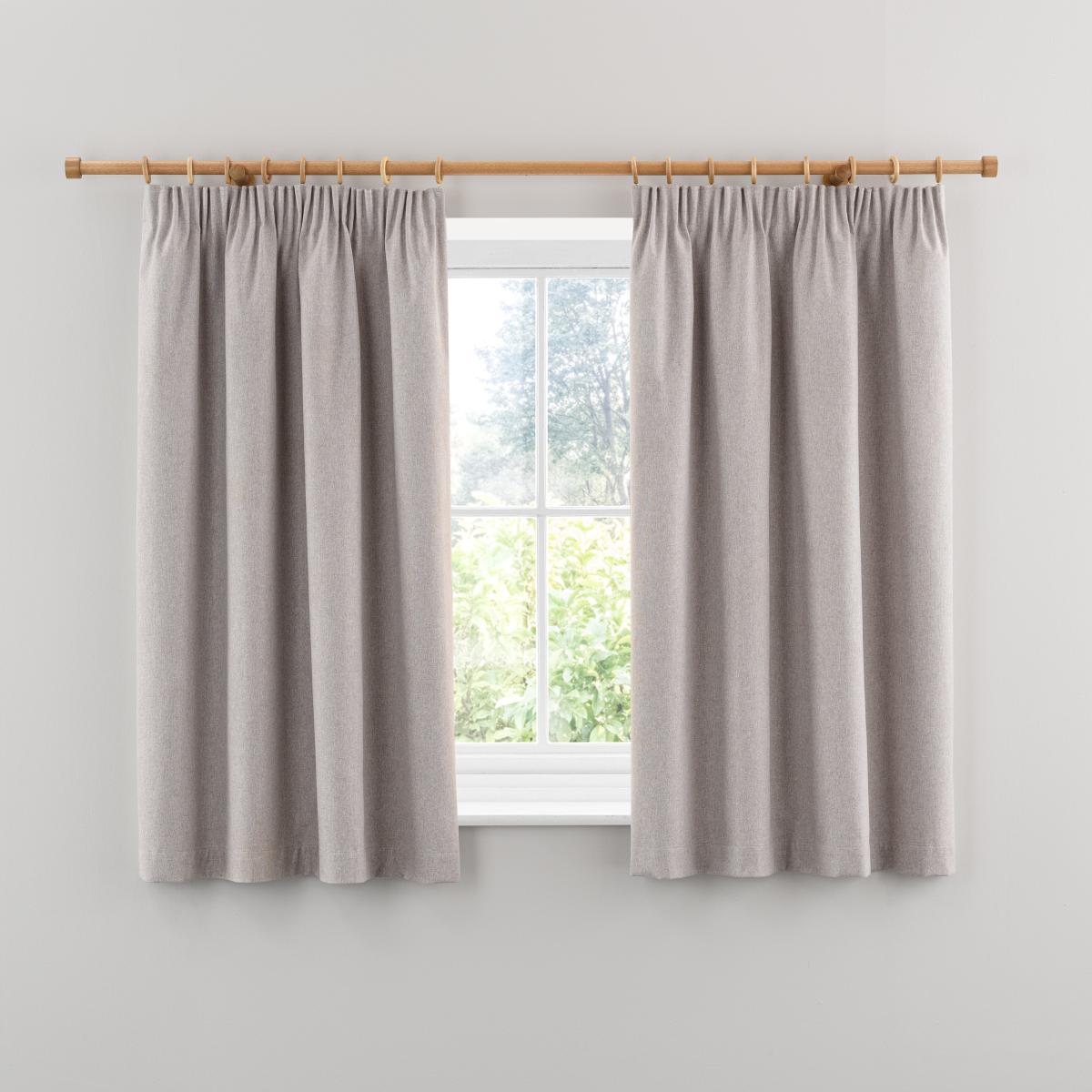 Luna Brushed Taupe Pencil Pleat Curtains Taupe (Brown) – image 5