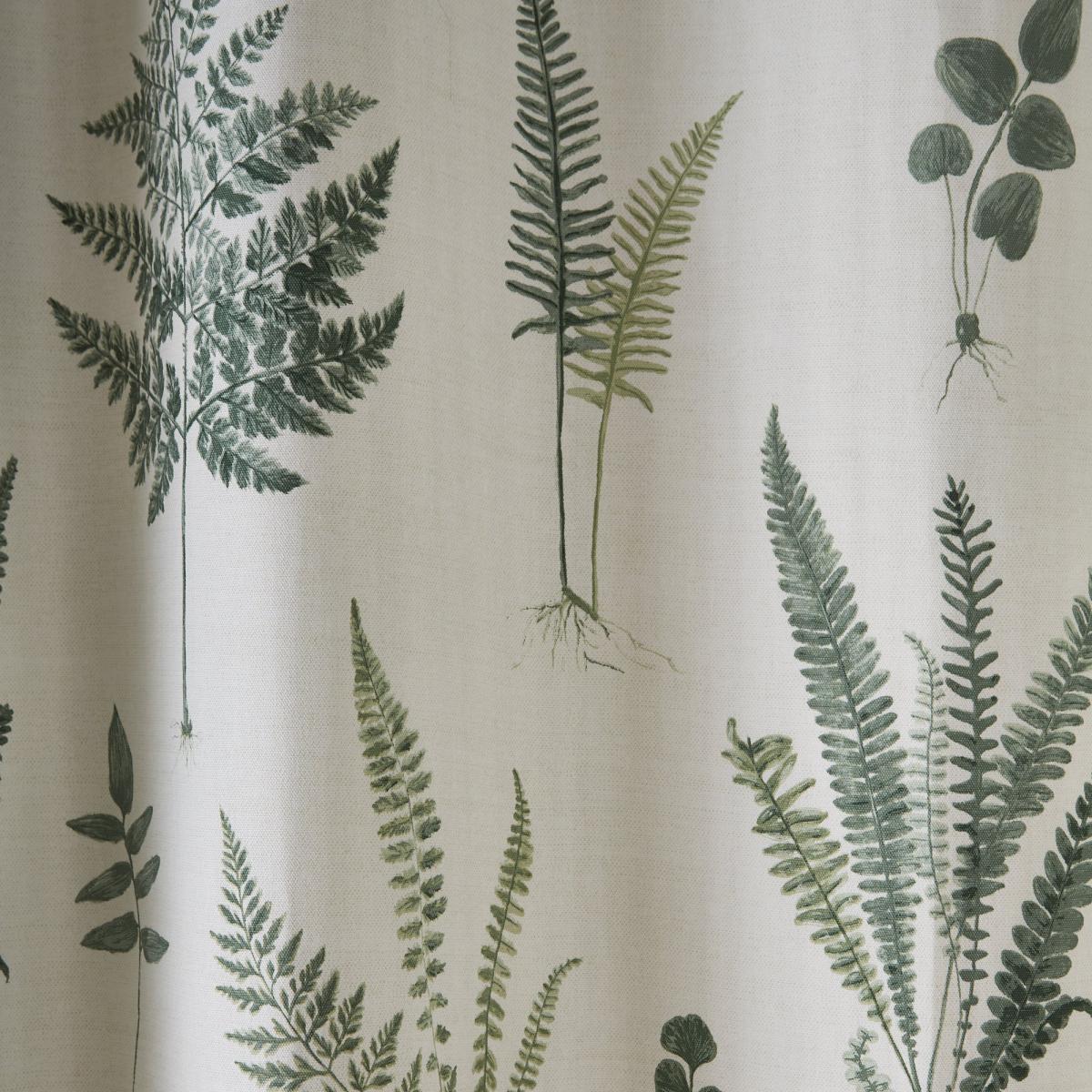 Fern Green Pencil Pleat Curtains Green and White – image 5
