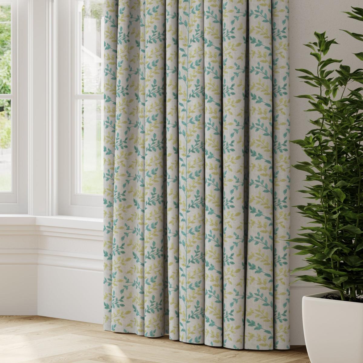 Heritage Zoe Made to Measure Curtains Zoe Sky and Light Goldenrod – image 2