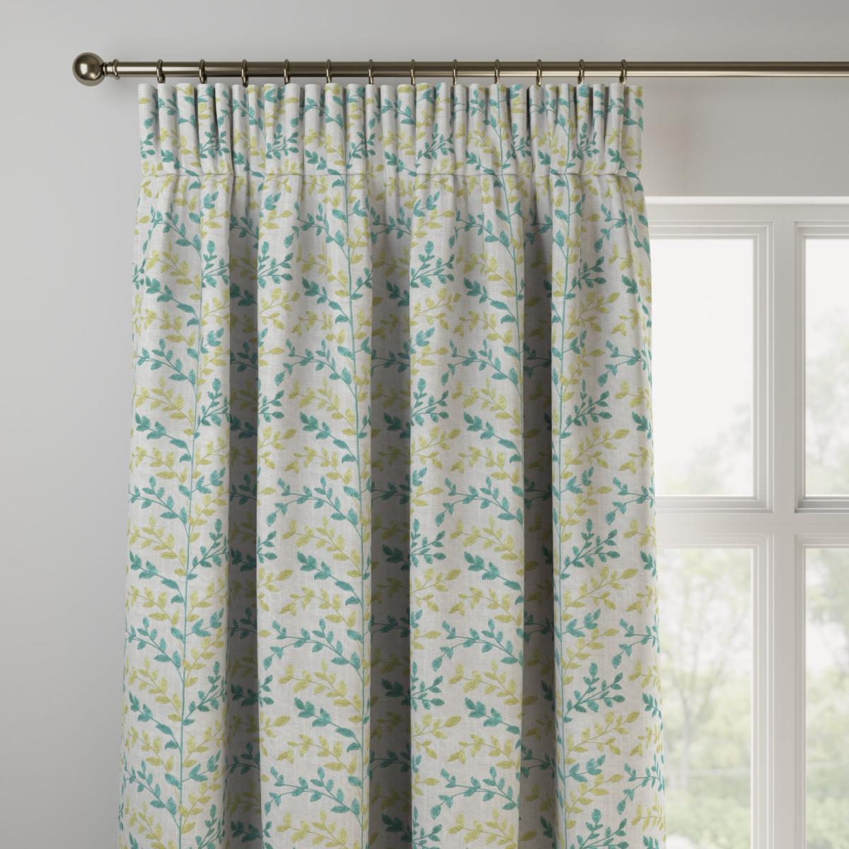 Heritage Zoe Made to Measure Curtains Zoe Sky and Light Goldenrod – image 3