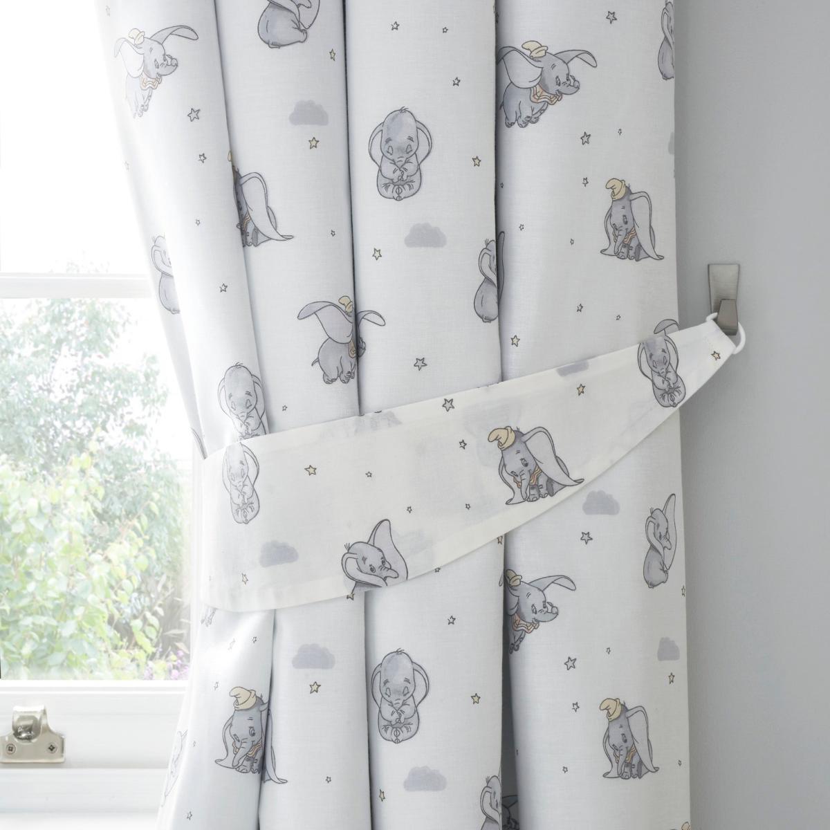 Dumbo Pencil Pleat Blackout Curtains Grey, Pink and White – image 3