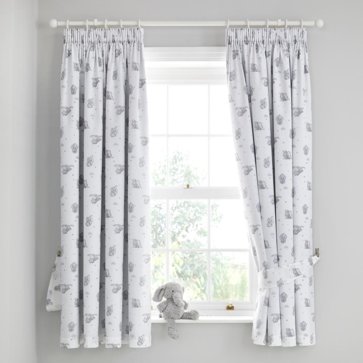 Dumbo Pencil Pleat Blackout Curtains Grey, Pink and White – image 4