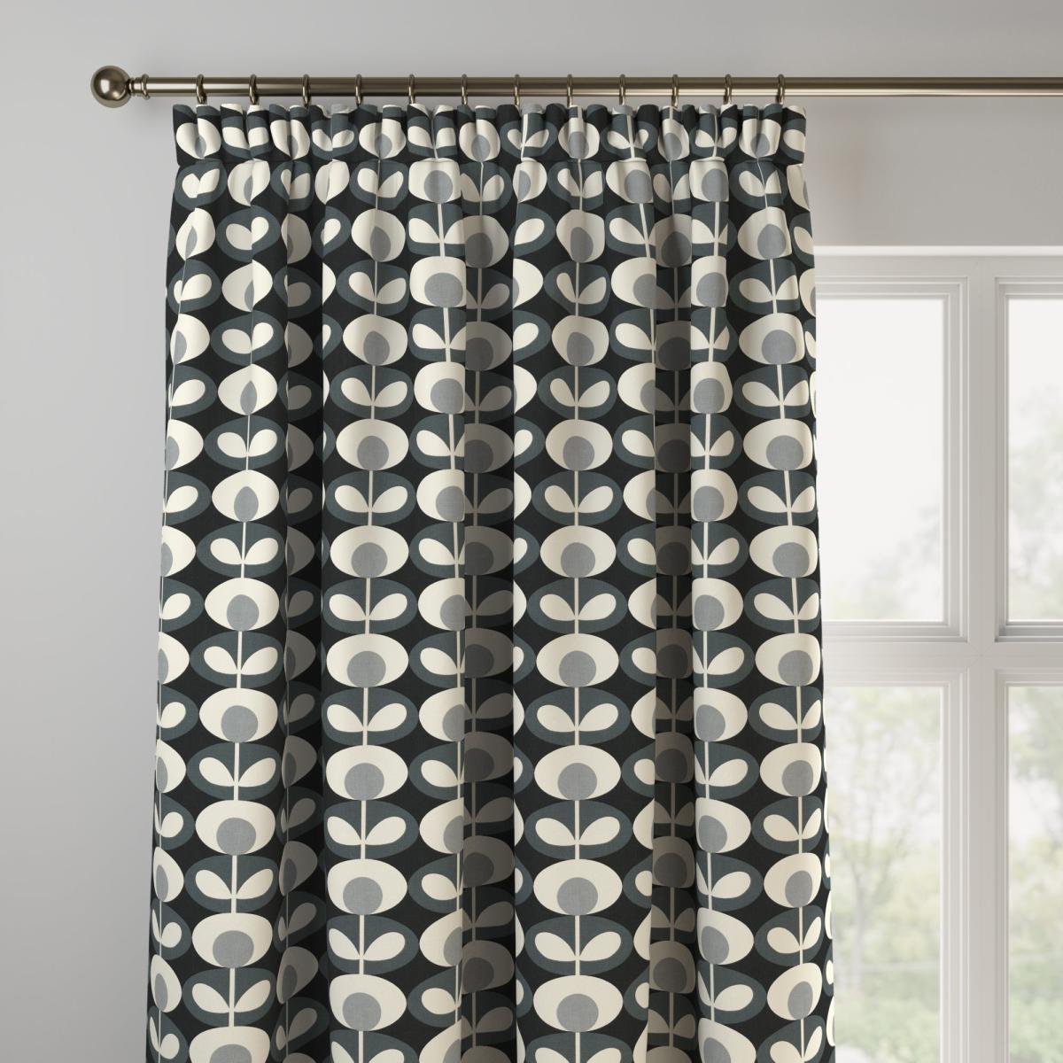 Orla Kiely Oval Flower Made to Measure Curtains grey – image 2