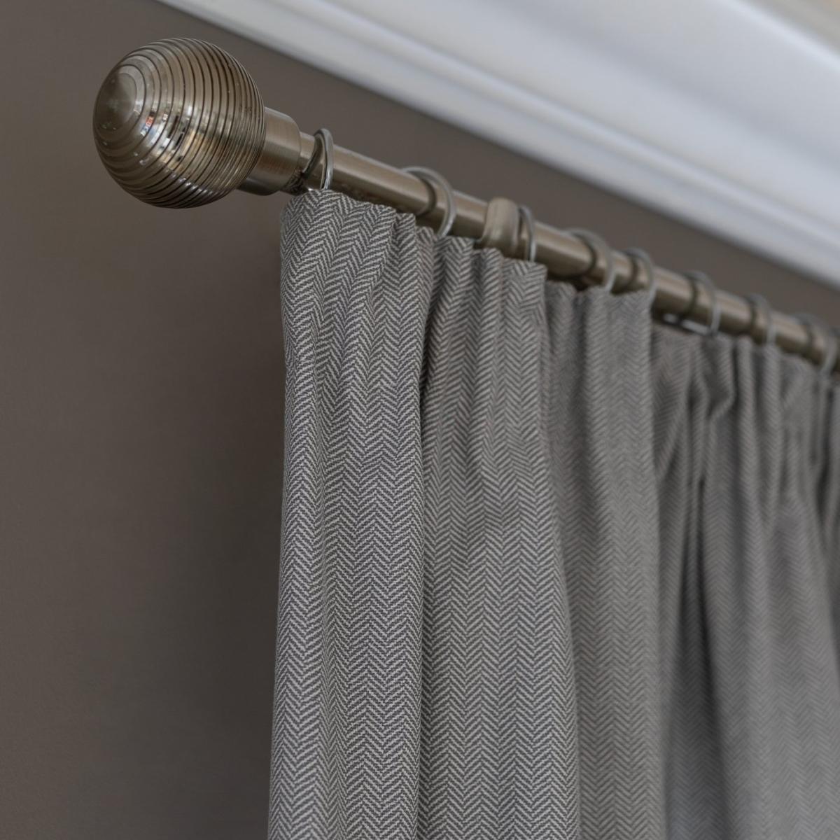 Habitat Herringbone Fully Lined Pencil Pleat Curtain - Grey – image 1