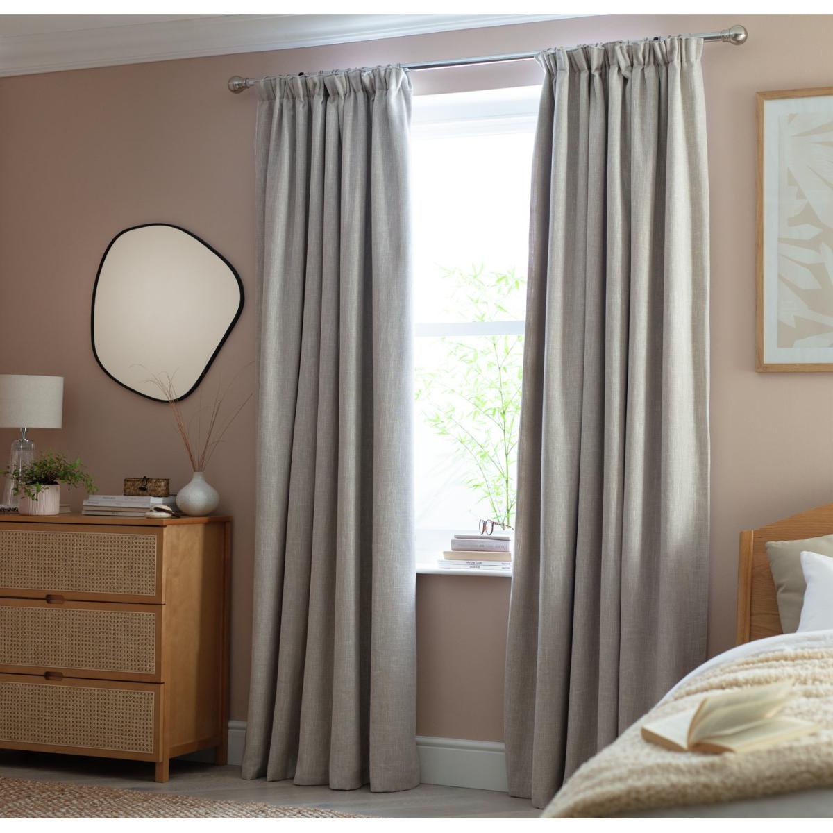 Habitat Blackout Pencil Pleat Curtain - Oatmeal - 168X229cm – image 3