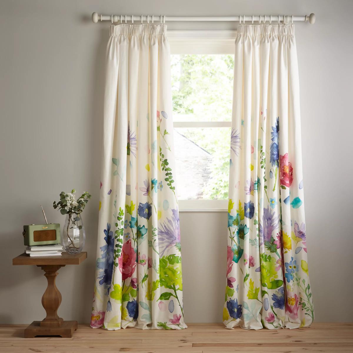 bluebellgray Tetbury Pair Lined Pencil Pleat Curtains, Multi – image 2