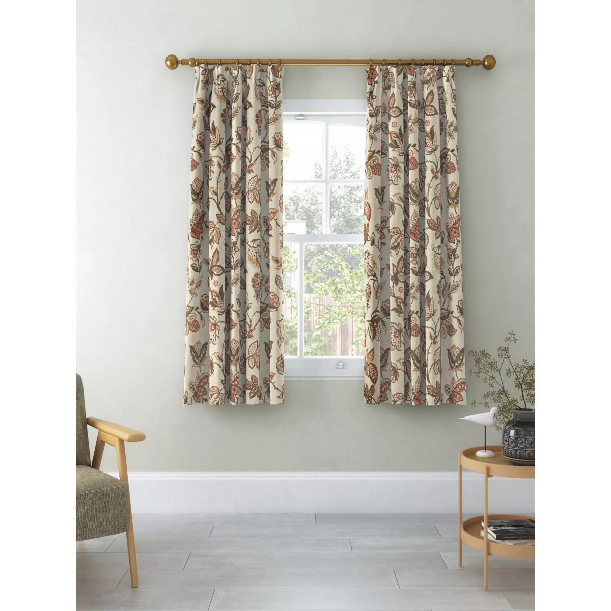 John Lewis & Partners Cordelia Floral Pair Lined Pencil Pleat Curtains, Multi – image 3