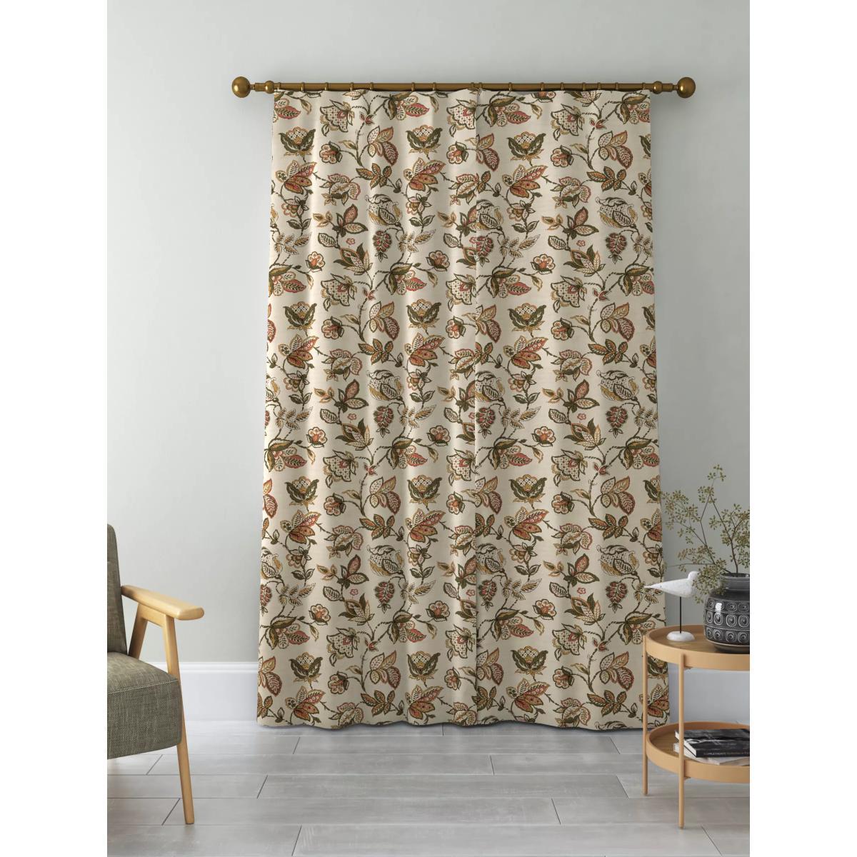 John Lewis & Partners Cordelia Floral Pair Lined Pencil Pleat Curtains, Multi – image 4
