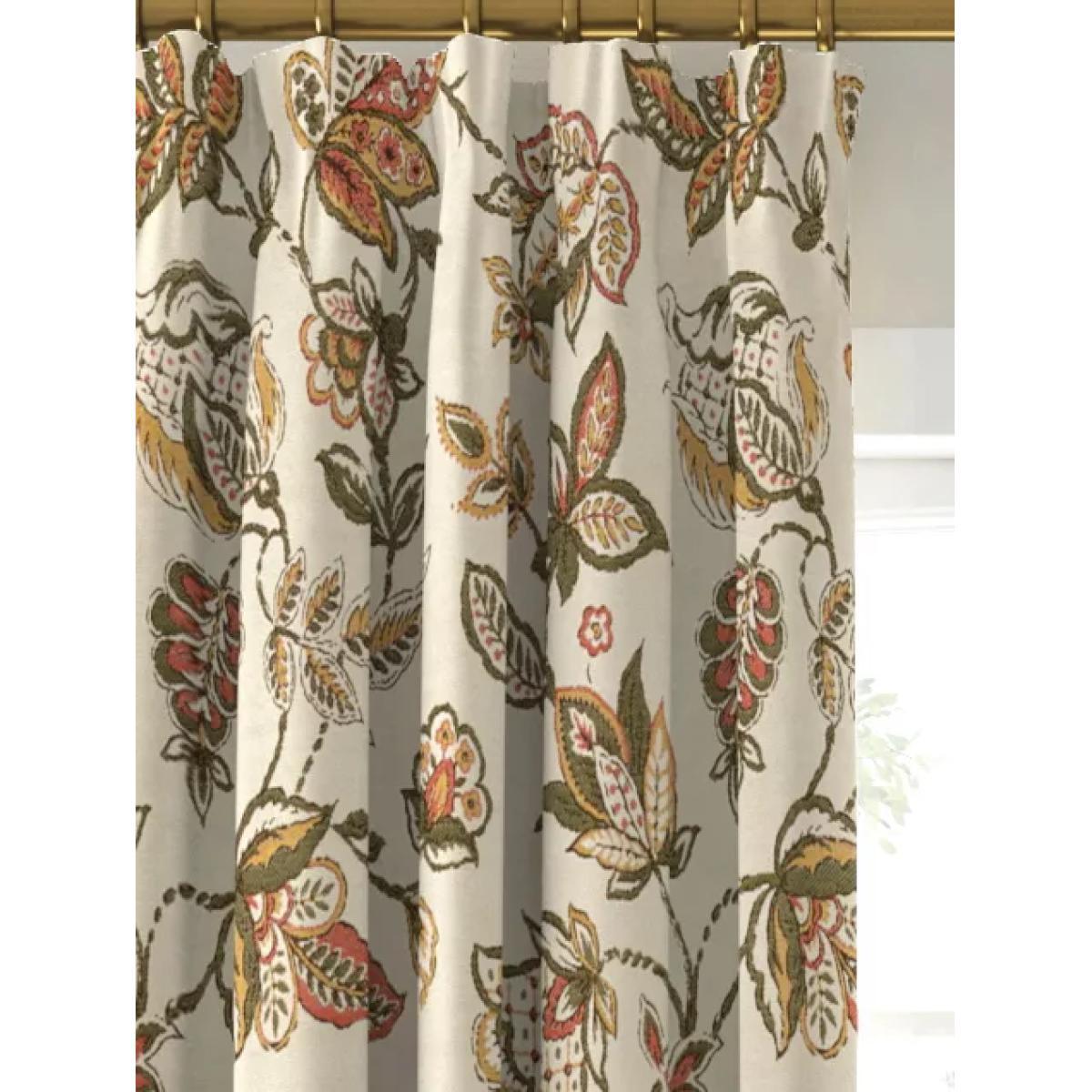 John Lewis & Partners Cordelia Floral Pair Lined Pencil Pleat Curtains, Multi – image 1