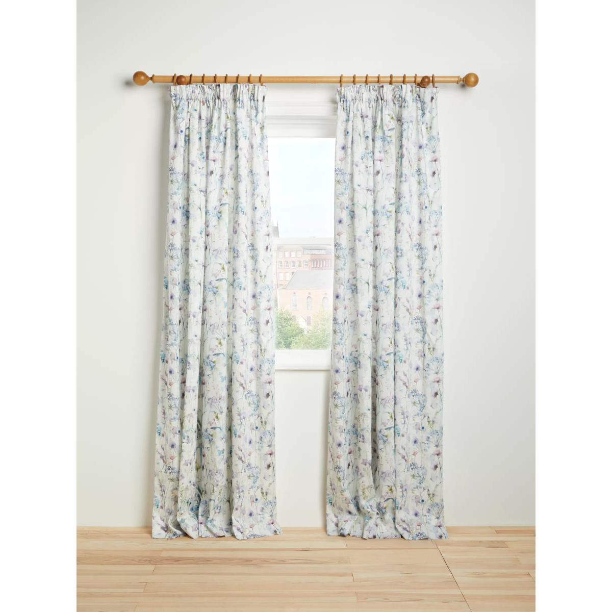 Voyage Colby Pair Lined Pencil Pleat Curtains, Violet – image 2