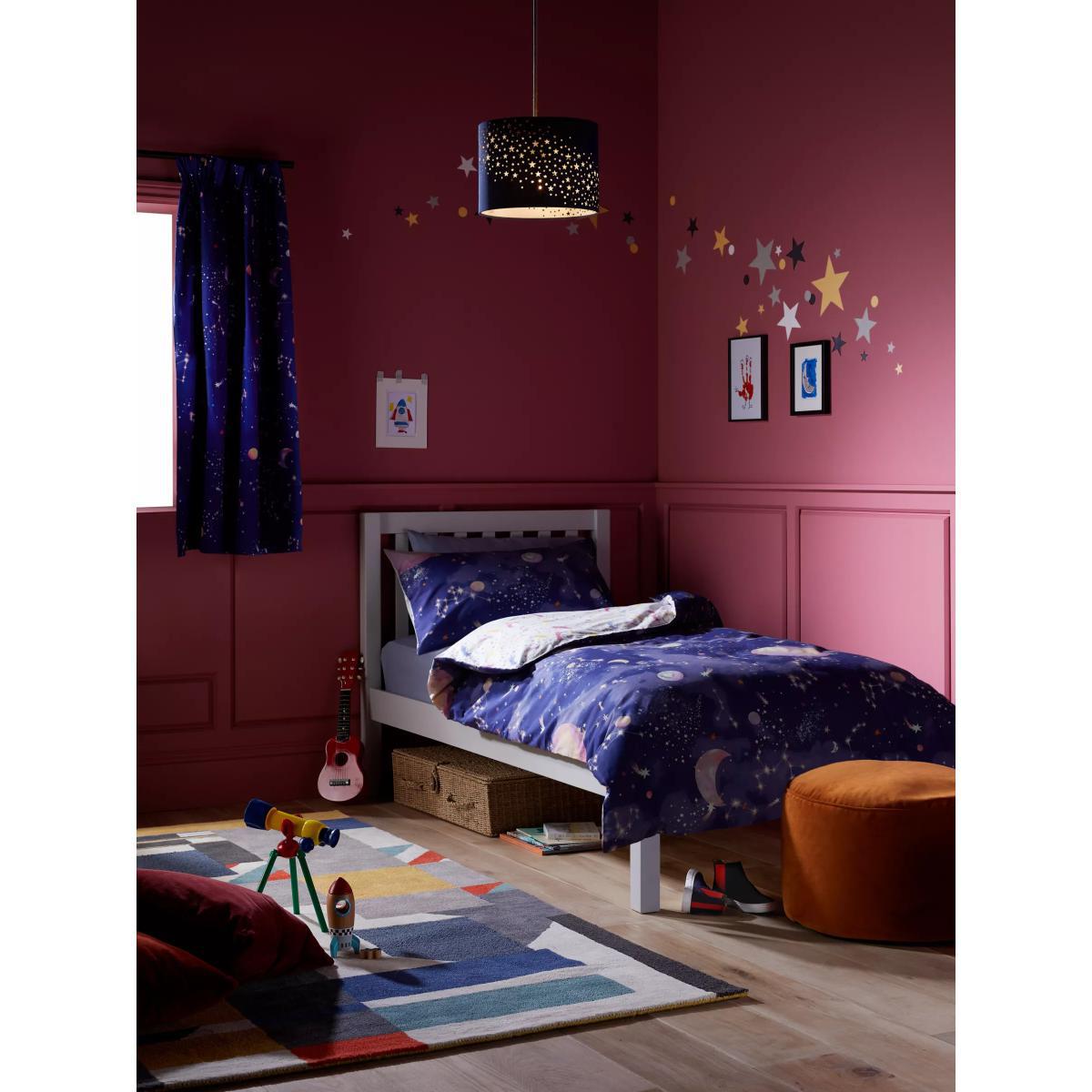 little home at John Lewis Glow in the Dark Constellation Print Pencil Pleat Blackout Children's Curtains, Blue – image 7