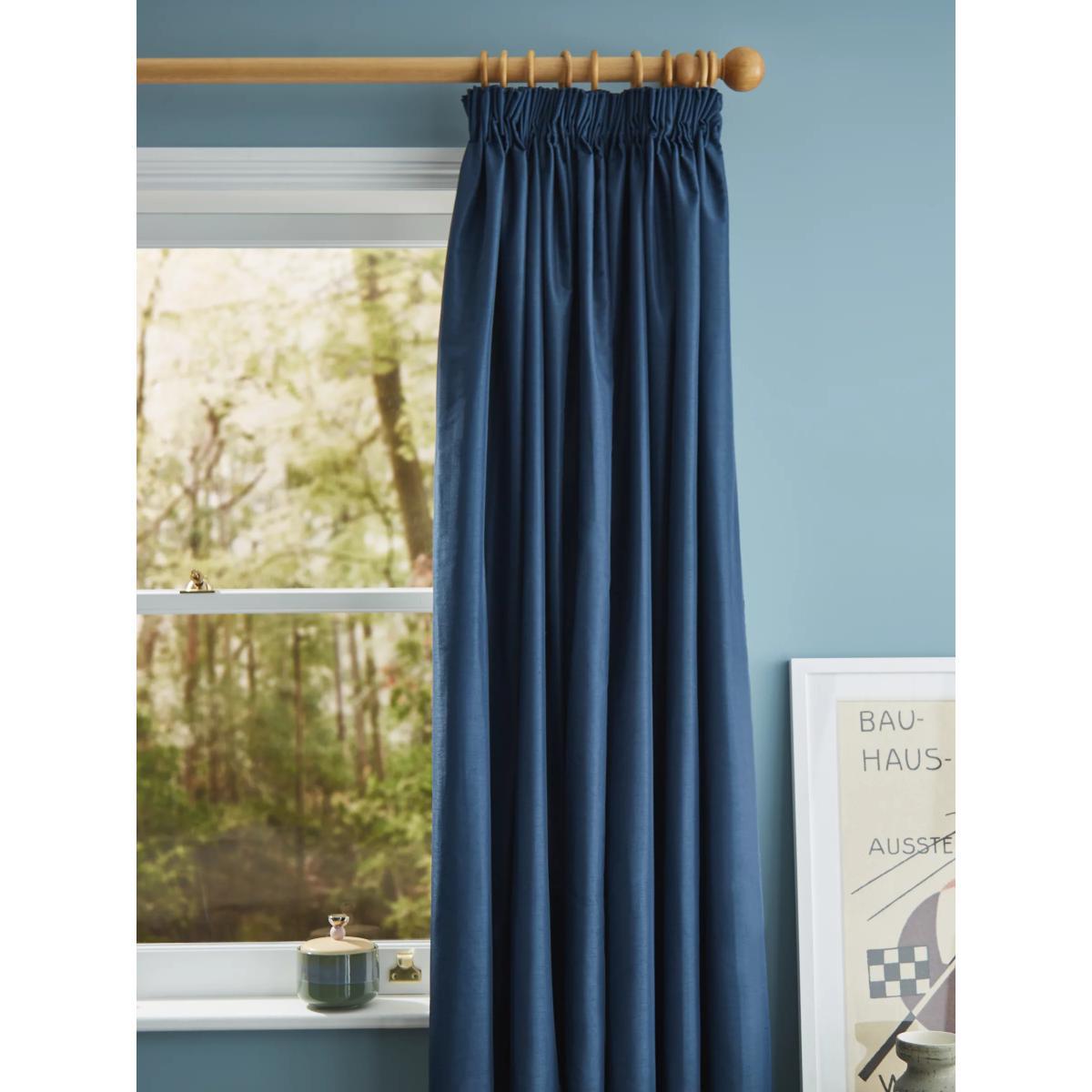 John Lewis & Partners Faux Silk Slub Pair Blackout Lined Pencil Pleat Curtains – image 2