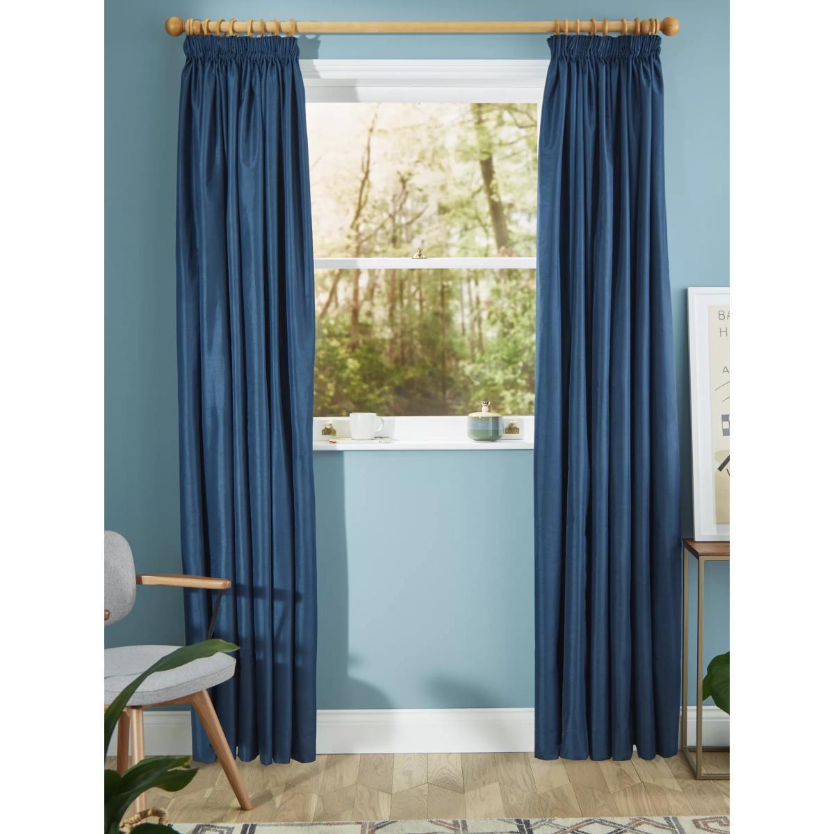 John Lewis & Partners Faux Silk Slub Pair Blackout Lined Pencil Pleat Curtains – image 3