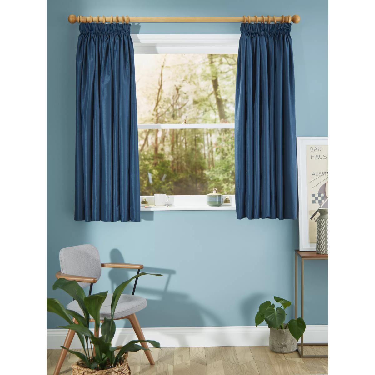 John Lewis & Partners Faux Silk Slub Pair Blackout Lined Pencil Pleat Curtains – image 5