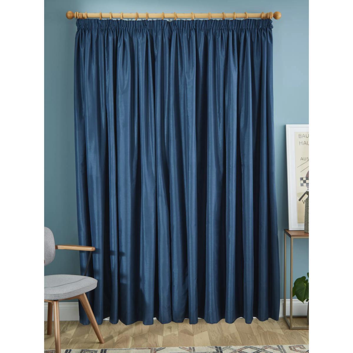 John Lewis & Partners Faux Silk Slub Pair Blackout Lined Pencil Pleat Curtains – image 6